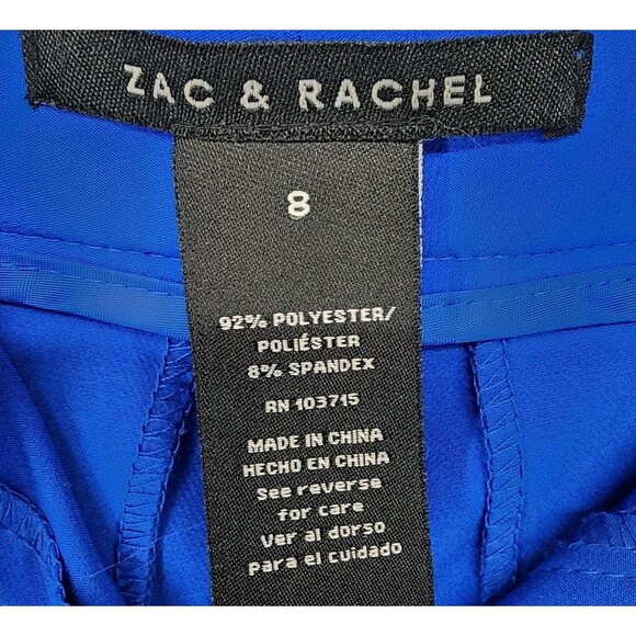 Zac & Rachel Royal Blue Straight Leg Business Casual Pants Chic Winter Size 8 - Picture 5 of 6